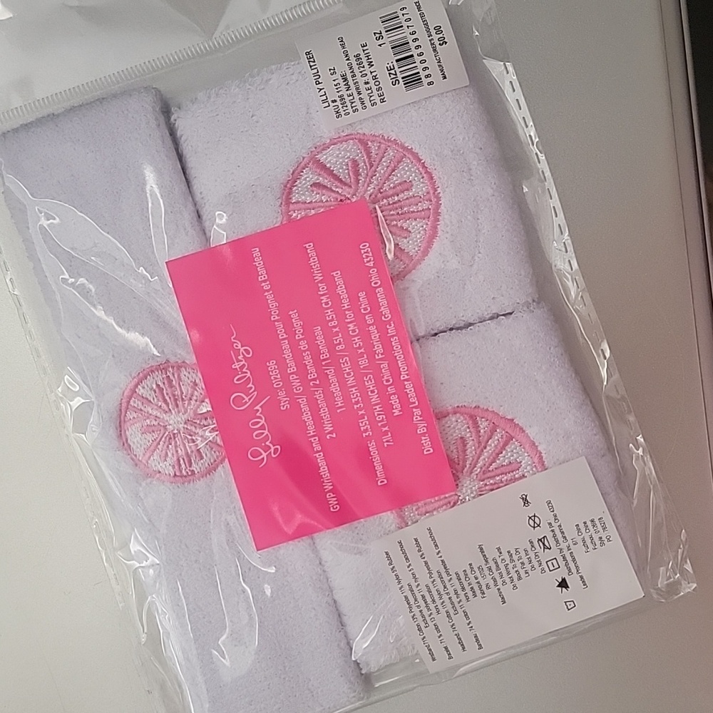 Lilly Pulitzer Game On Wristband and Headband Set GWP NWT